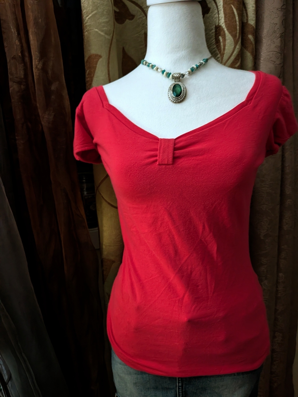 Y2K Such A Tee Hot Pink V Neck Fitted T-Shirt